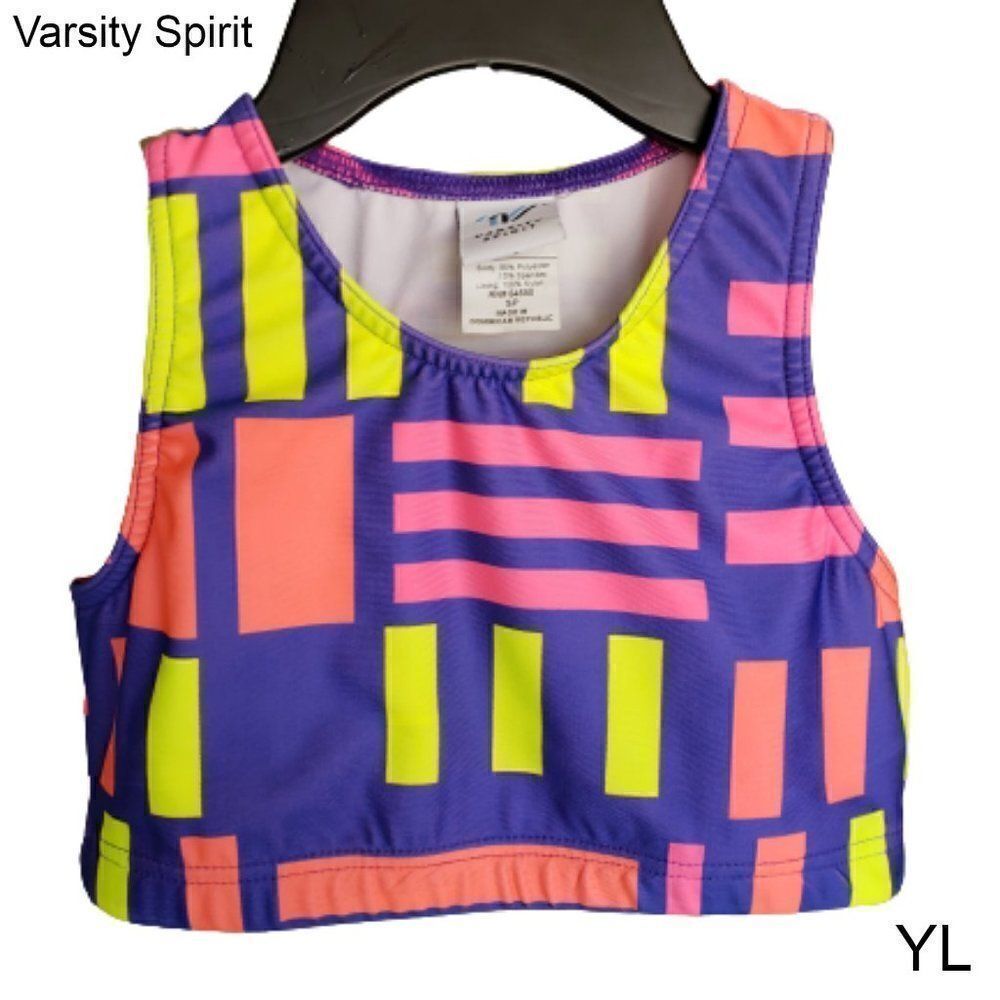 Girls Multi Color Sports Bra Crop Top Large